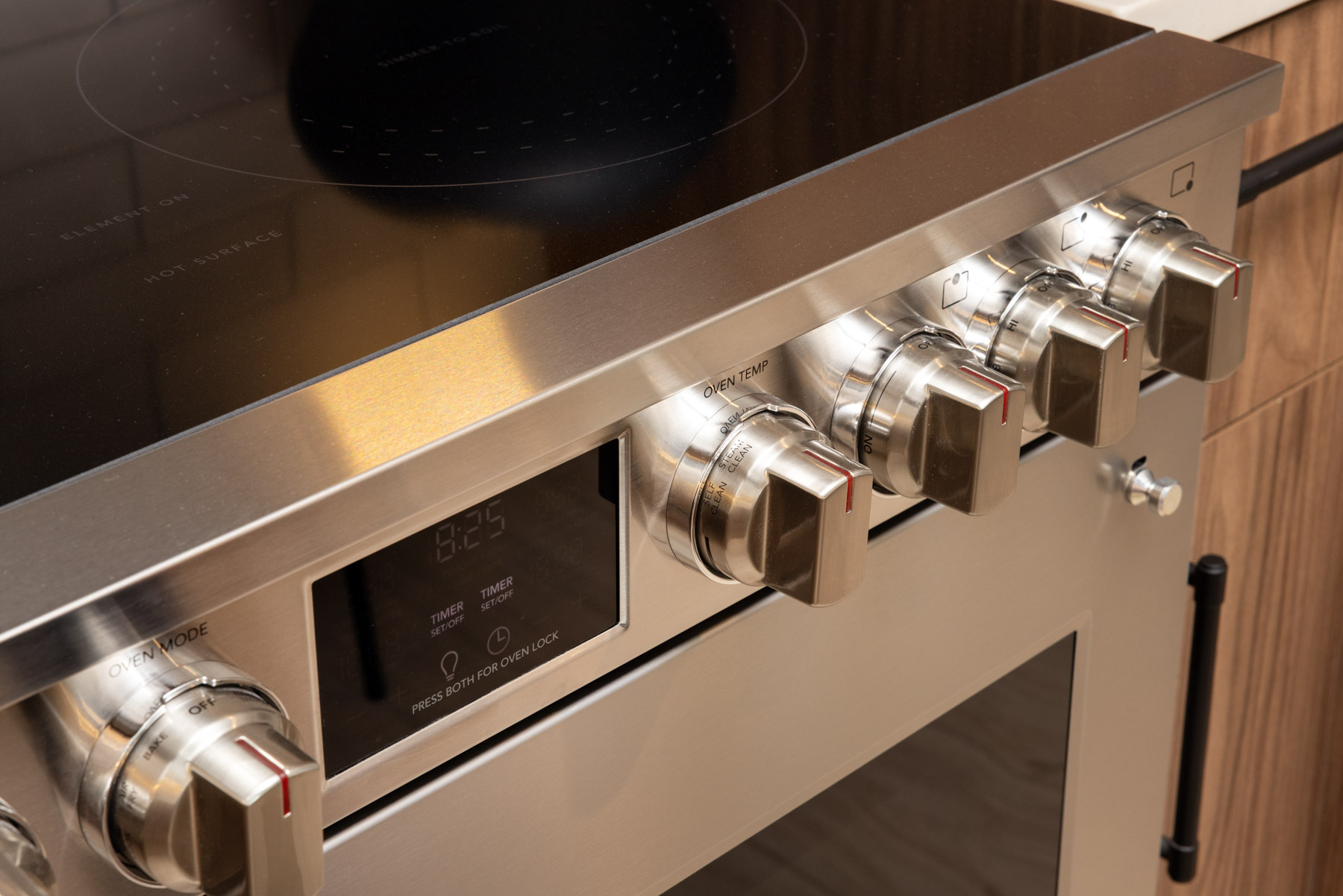 Stainless steel stove detail