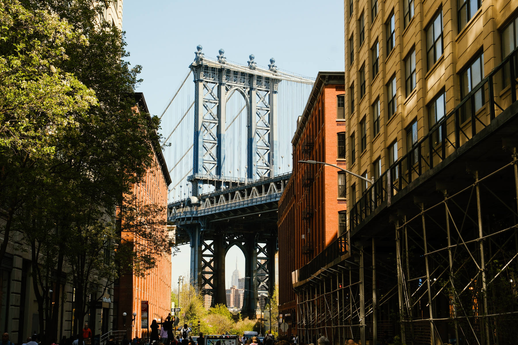 Bridge view between buildings