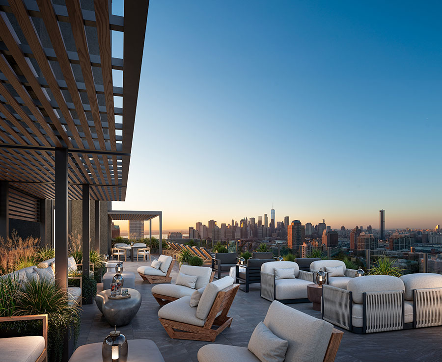 Rooftop Terrace with city views